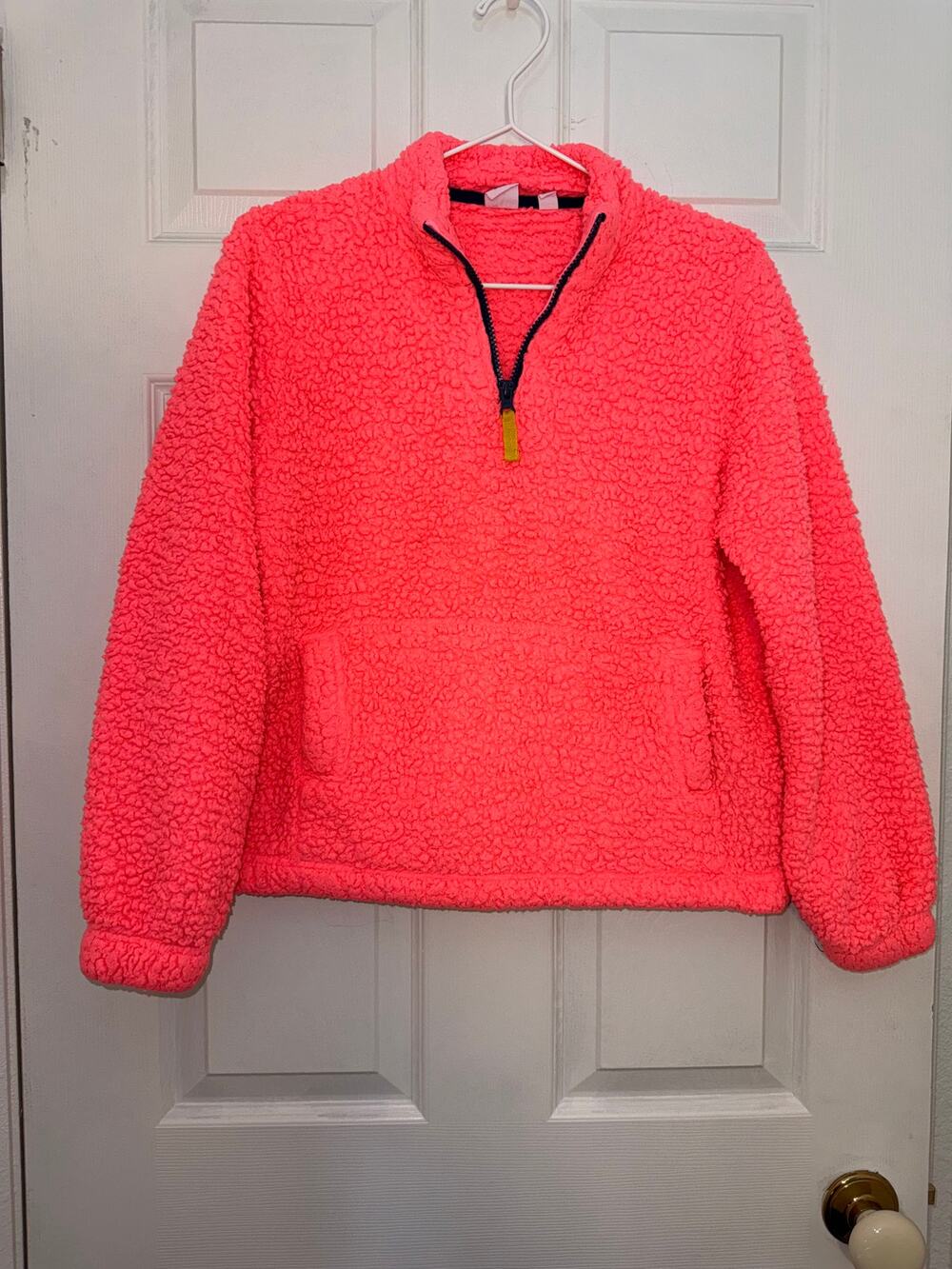 GAP Kids Sherpa Fleece Pullover XXL (14–16) Coral Pink Half Zip